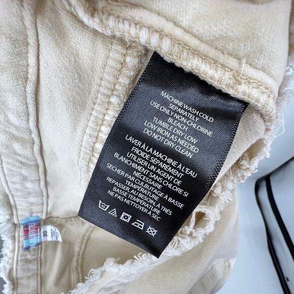 Anthropologie BDG Ruched V Front Flare Cream Suede Jeans Women's 30 90s Y2K - Picture 10 of 14